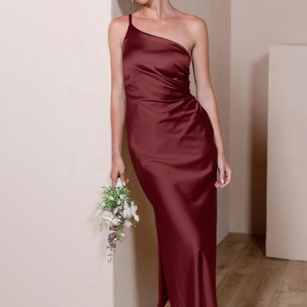 Revelry- Jade Satin Dress Cabernet Size 8